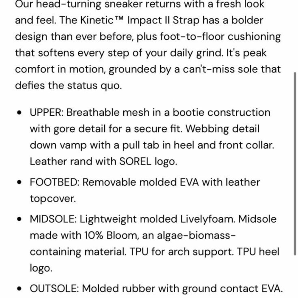 Sorel Kinetic Impact II Strap Sneakers NL4959 - Picture 2 of 10